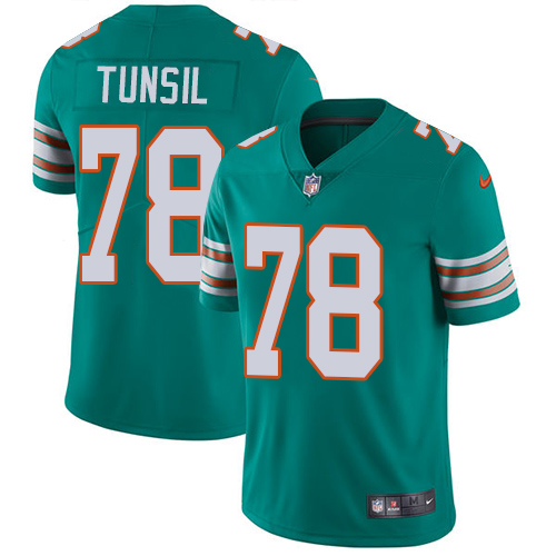 Nike Miami Dolphins #78 Laremy Tunsil Aqua Green Alternate Men Stitched NFL Vapor Untouchable Limited Jersey->miami dolphins->NFL Jersey